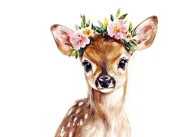 Fawn with Flower Crown