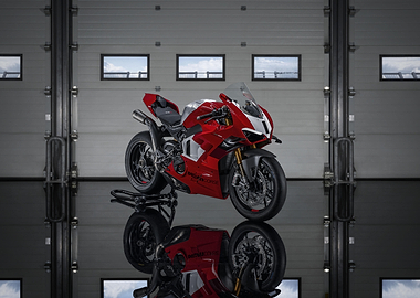 Red Ducati Motorcycle