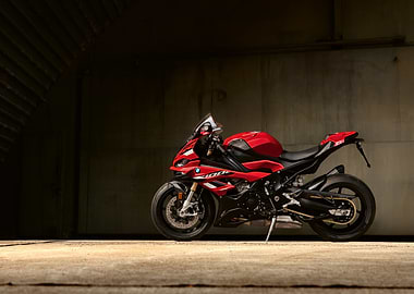 Red BMW S 1000 RR Motorcycle
