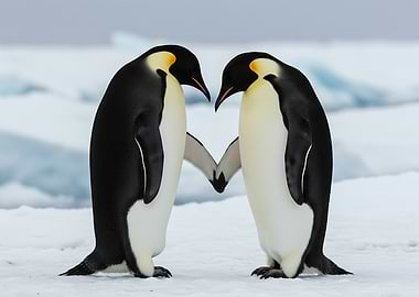 Emperor Penguins in Love