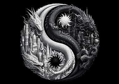 Yin Yang Dragon Art