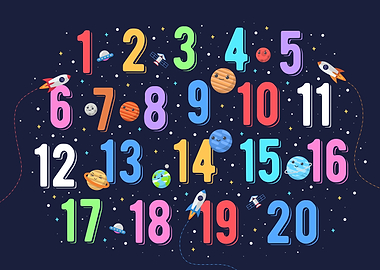 Number Colorful Space Kids