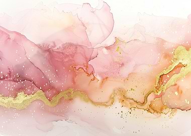 Abstract Pink and Gold Art