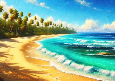 Tropical Beach Painting