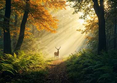 Deer in Autumn Forest