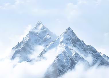 Snowy Blue Mountain Peaks