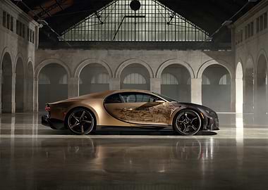 Gold Bugatti Chiron