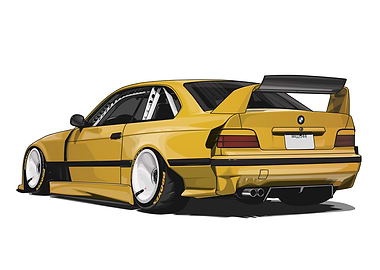 BMW E36 M3 LTO Yellow