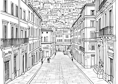 Black and White Cityscape