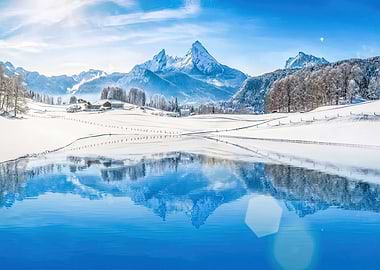 Snowy Mountain Lake