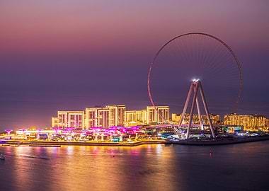 Dubai Eye Ferris Wheel at Night