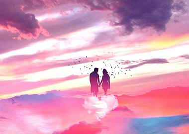 Silhouette Couple Sunset