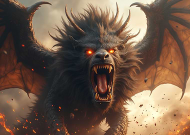 Furry Winged Chimera Beast