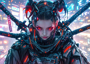 Cyberpunk Samurai Woman
