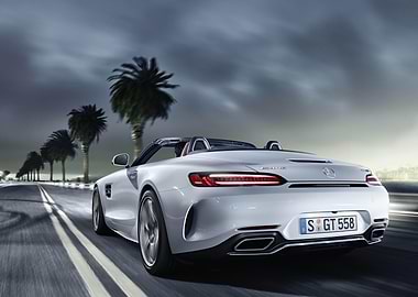 White Mercedes-Benz AMG GT Roadster