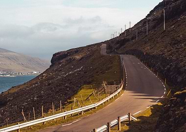 Winding Road on a Cliffside