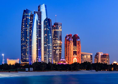 Abu Dhabi Skyline at Dusk