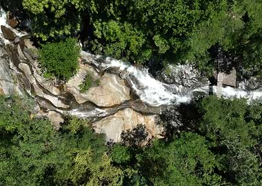 Aerial View of Waterfall of Acquafraggia