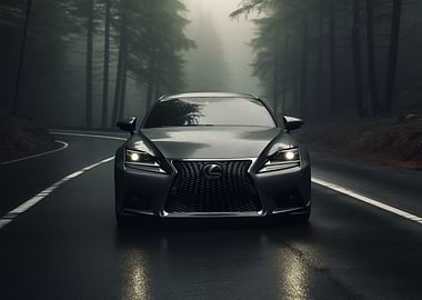 Lexus IS in Foggy Forest