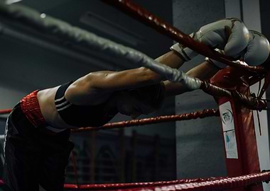 Boxer Stretching in Ring