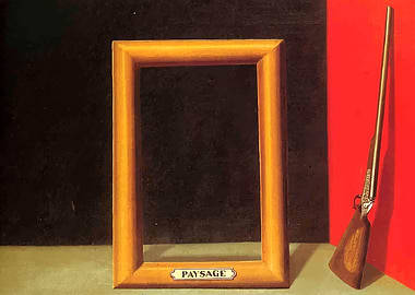 Rene Magritte Empty Frame and Gun