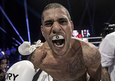 Boxer Shouting in Ring