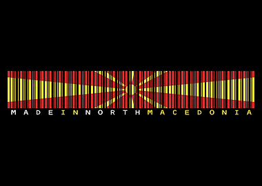North Macedonia Barcode Flag