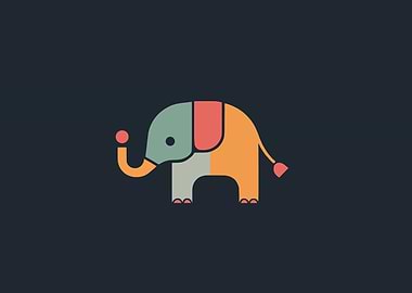 Colorful Elephant Illustration