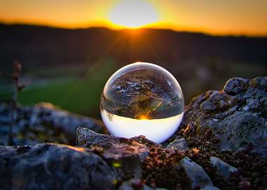 Sunset Through Crystal Ball