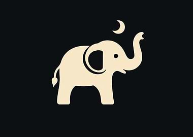 Elephant and Moon Logo