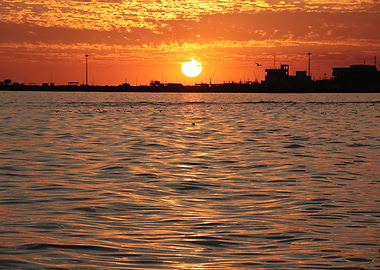 Sunset Over Creamy Water