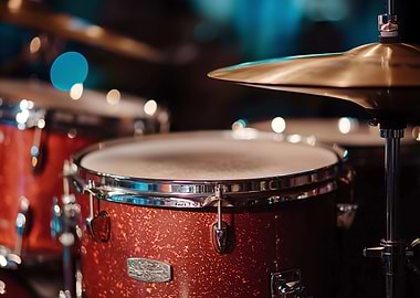 Red Drum Set Close-Up