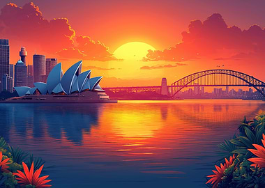 Sydney Sunset Skyline