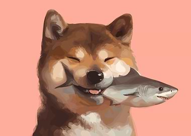 Shiba Inu Holding Shark