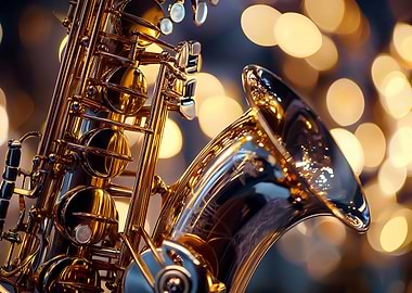 Golden Saxophone Close-up