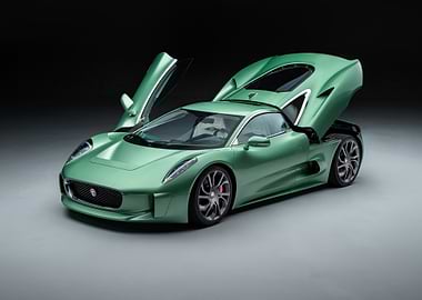 Green Jaguar Sports Car