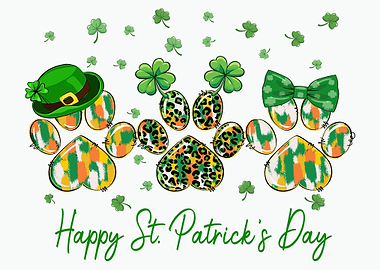 St. Patrick's Day Paw Prints