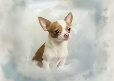 Chihuahua Puppy in Clouds