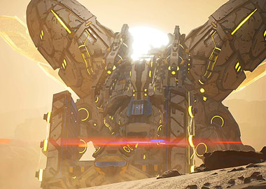Giant Mech on Desert Planet
