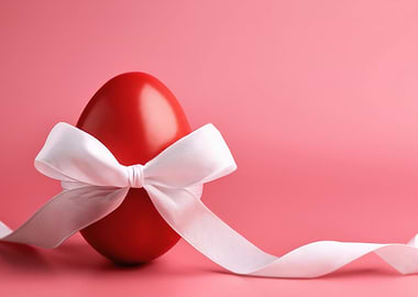 Red Easter Egg with Bow