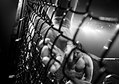 MMA Fighter in Cage