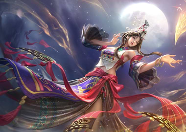 Anime Girl in Flowing Dress