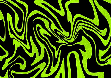 Abstract Green and Black Swirls