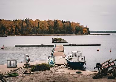 Boat Docked at Pier