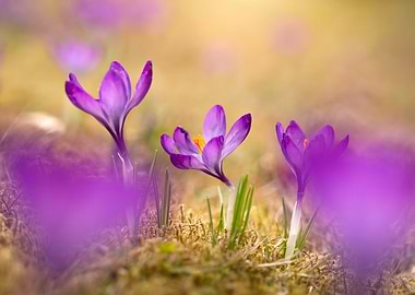 Purple Crocuses in Bloom