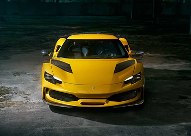 Yellow Ferrari Sports Car