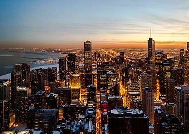Chicago Skyline at Dusk