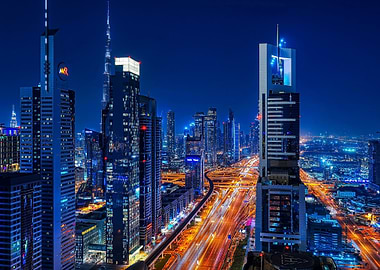 Dubai Skyline Night