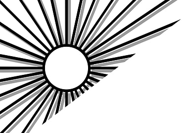 Black and Grey Sunburst