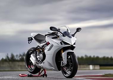 White Ducati Motorcycle